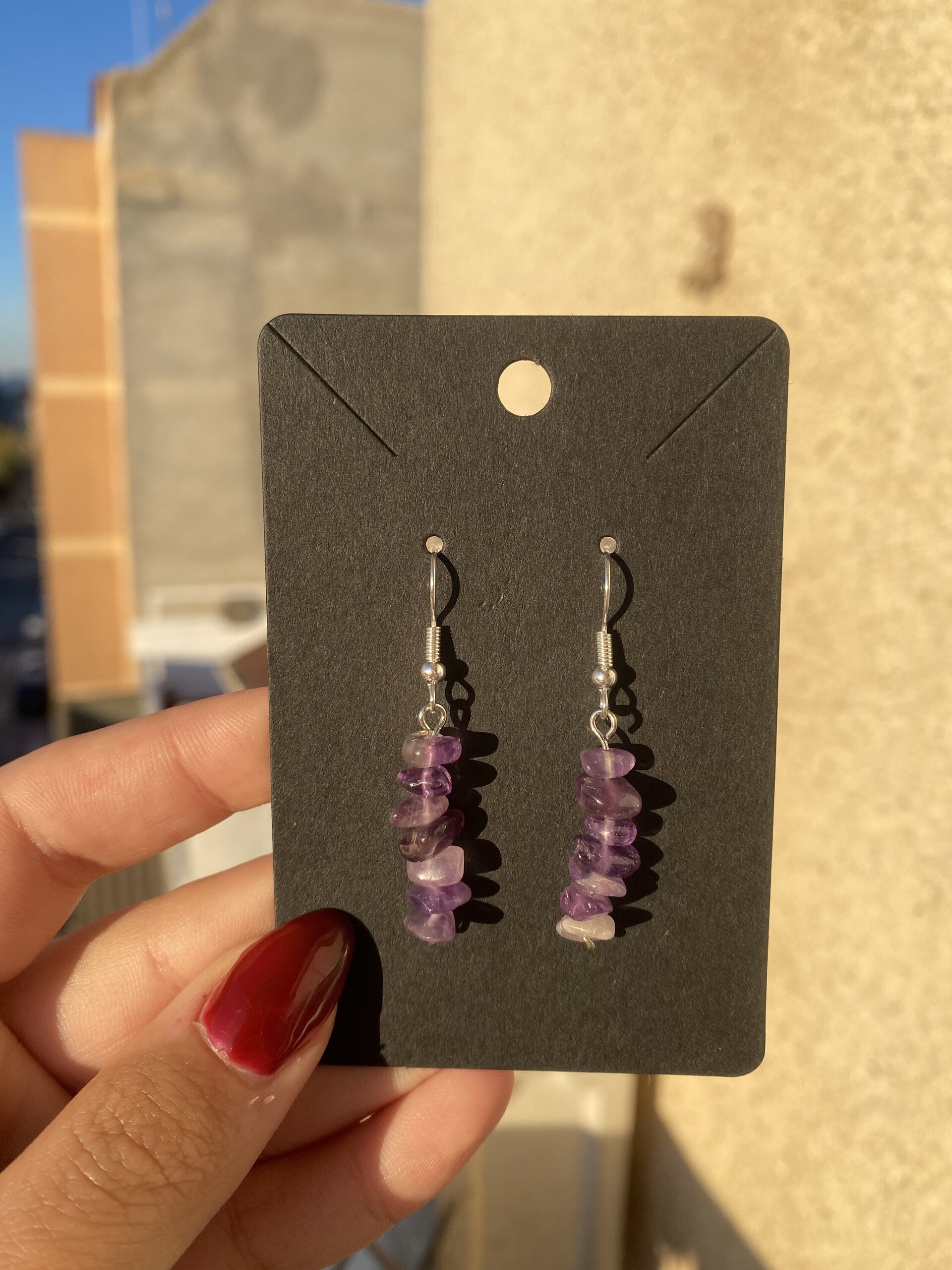 Pendientes largos de piedras - 11