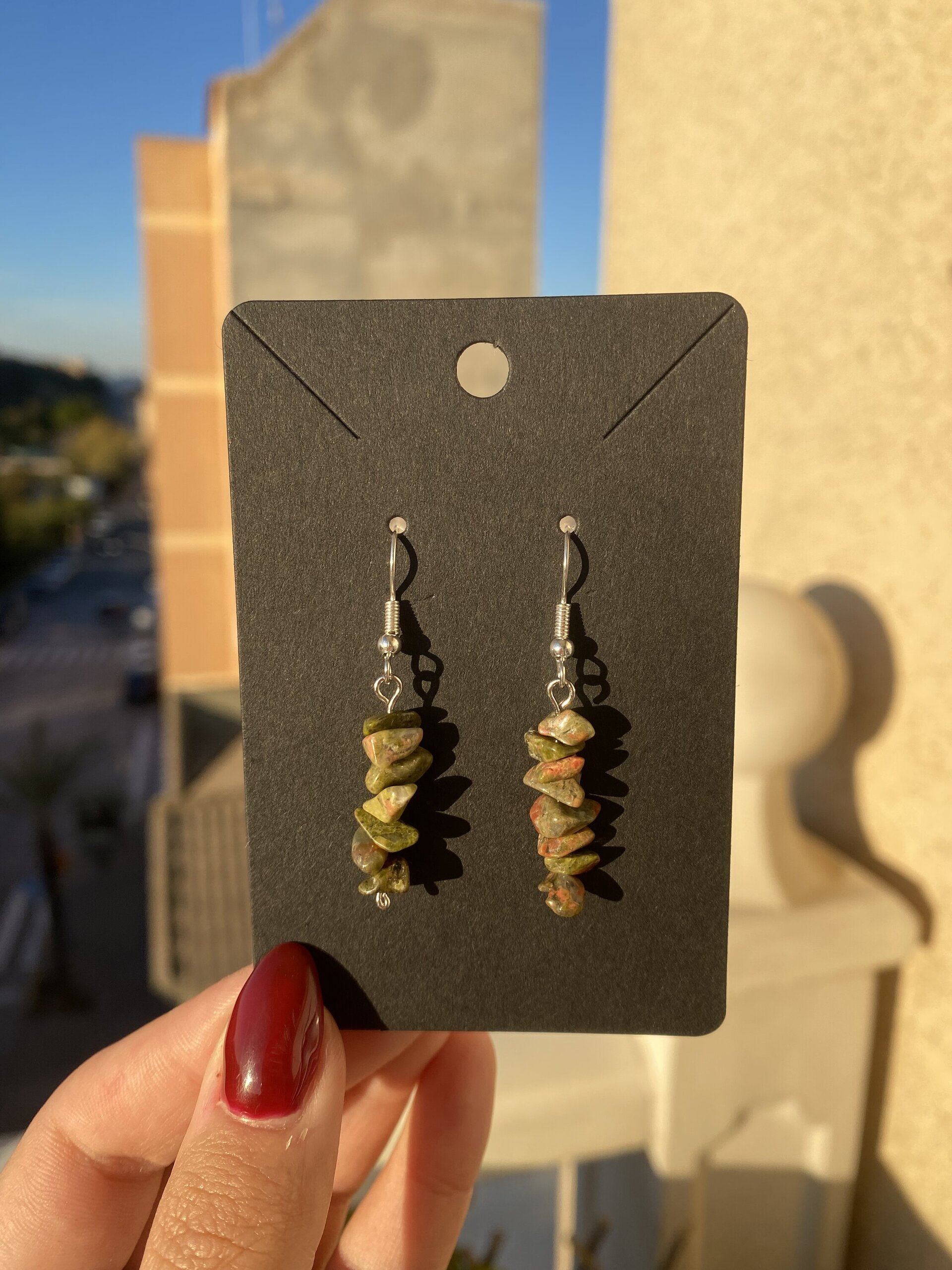 Pendientes largos de piedras - 9