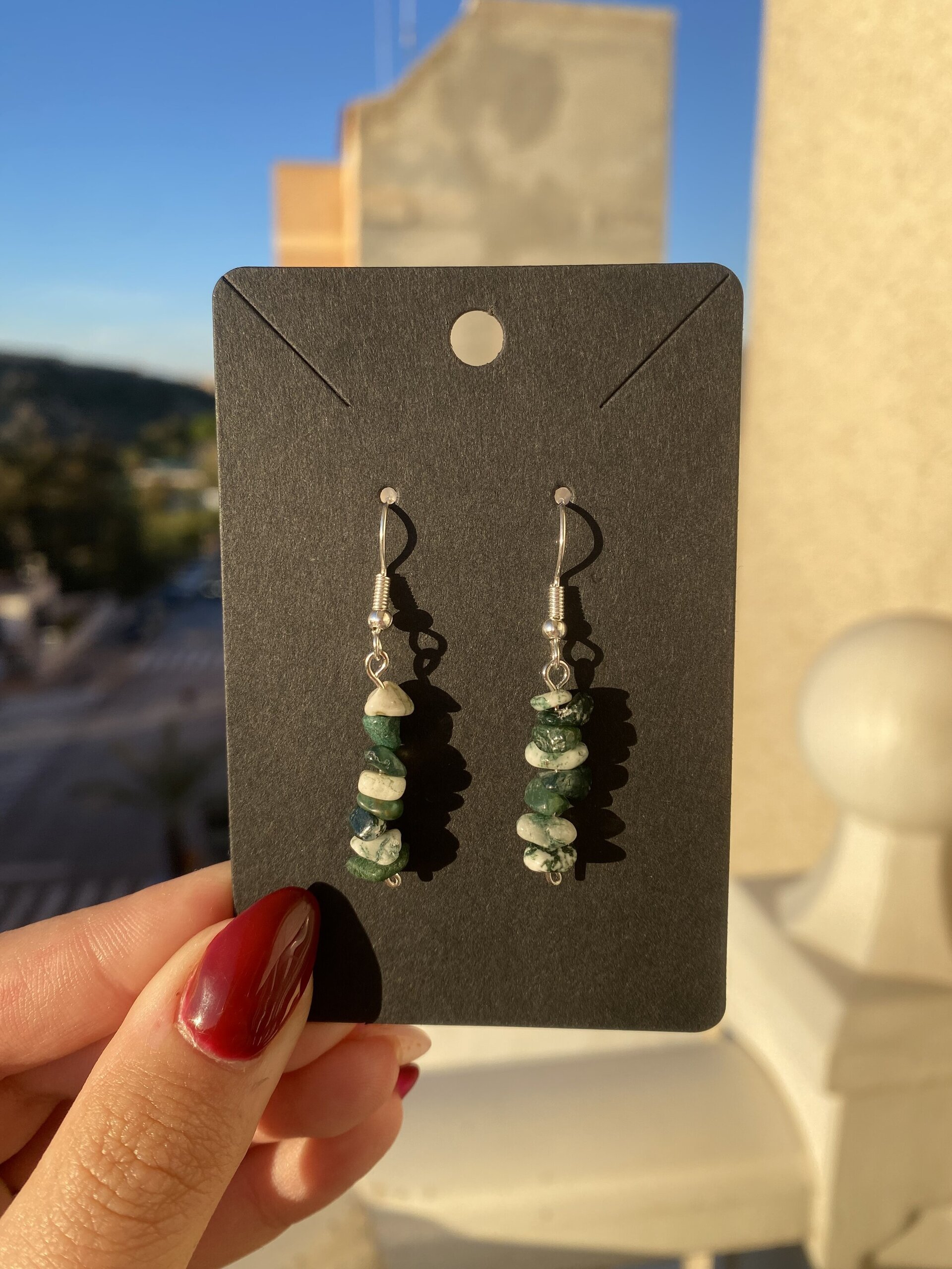 Pendientes largos de piedras - 7