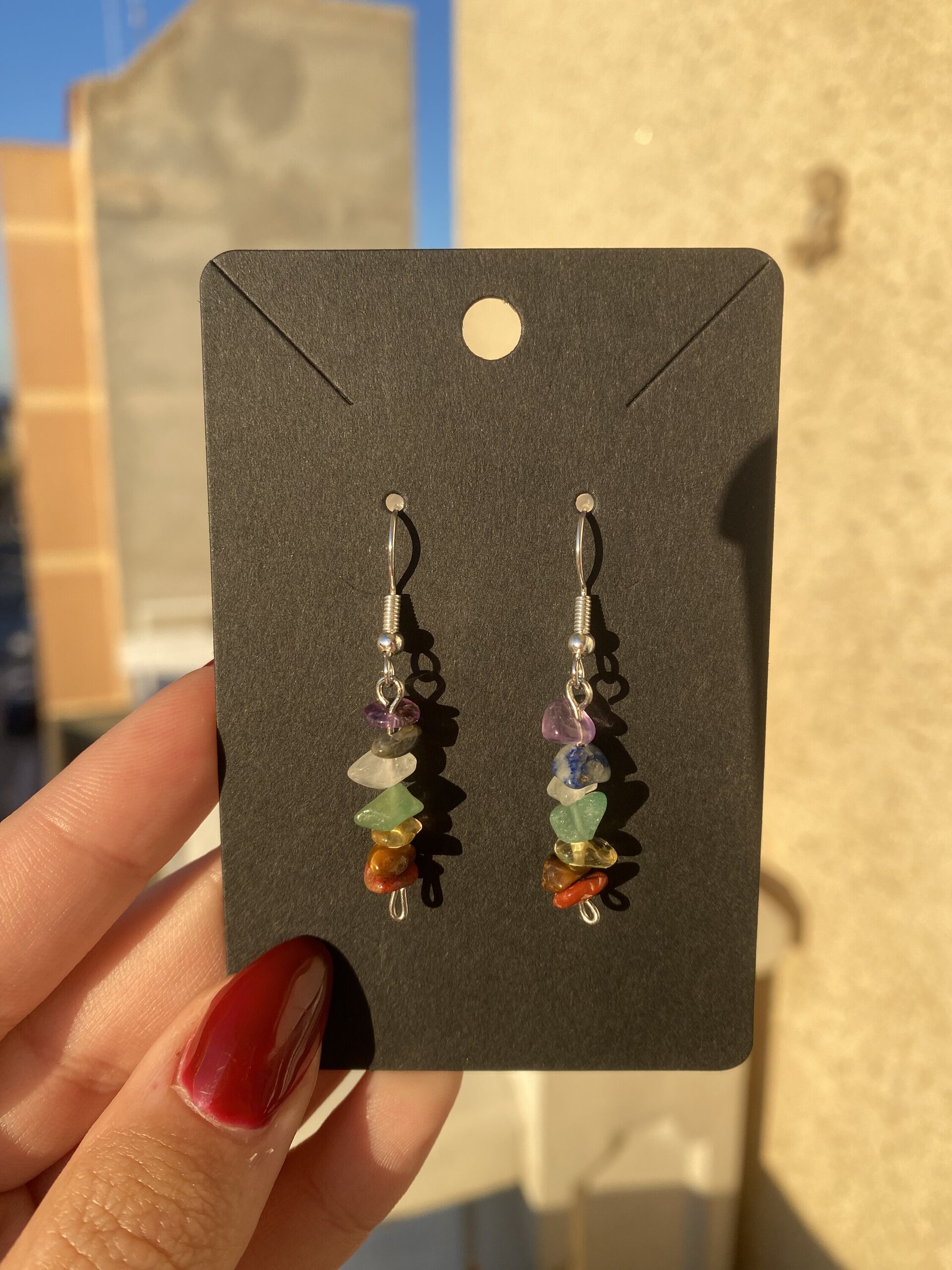 Pendientes largos de piedras - 12