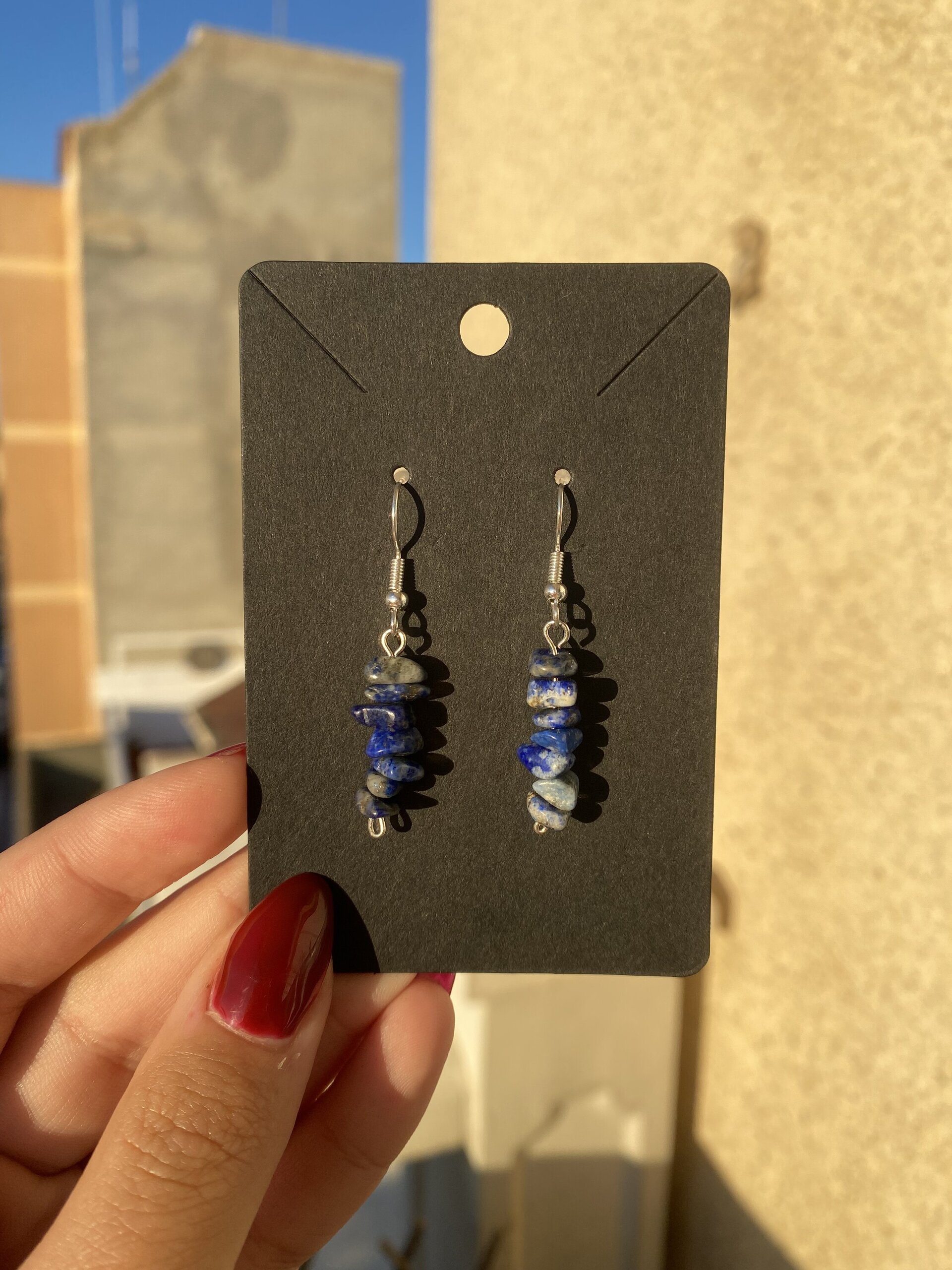 Pendientes largos de piedras - 6
