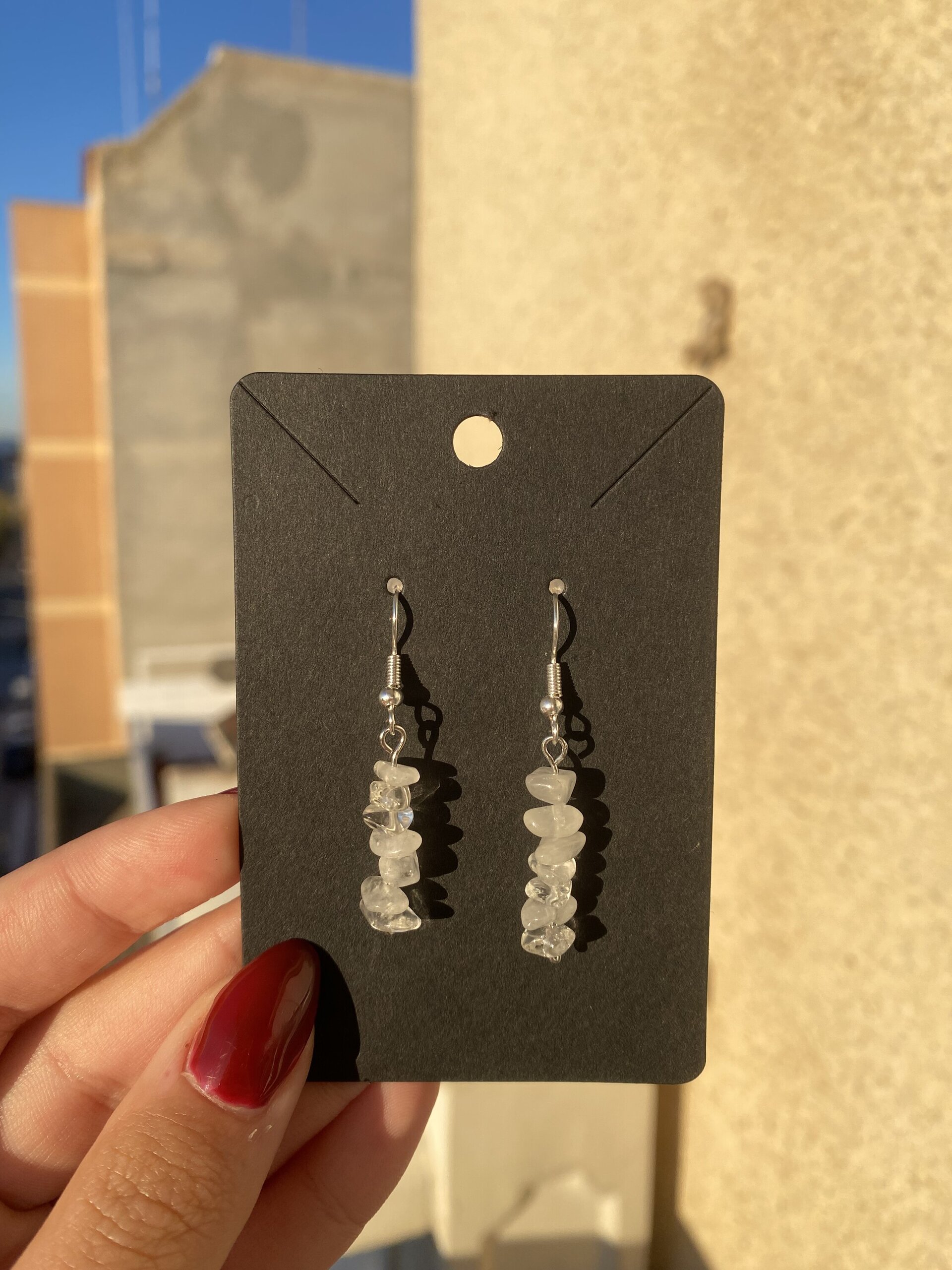 Pendientes largos de piedras - 8