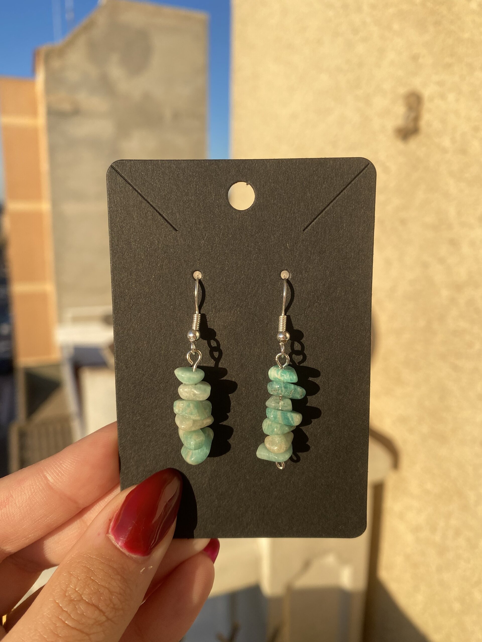 Pendientes largos de piedras - 4